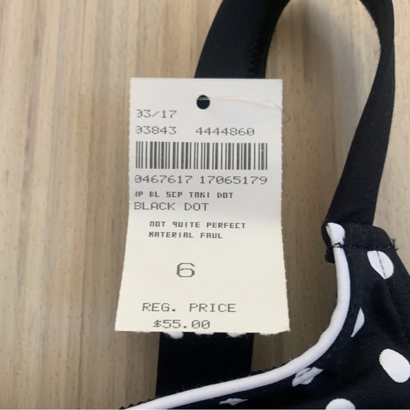 Lands’ End Tankini size 6 NWT Black w White Polka Dots - Picture 3 of 4